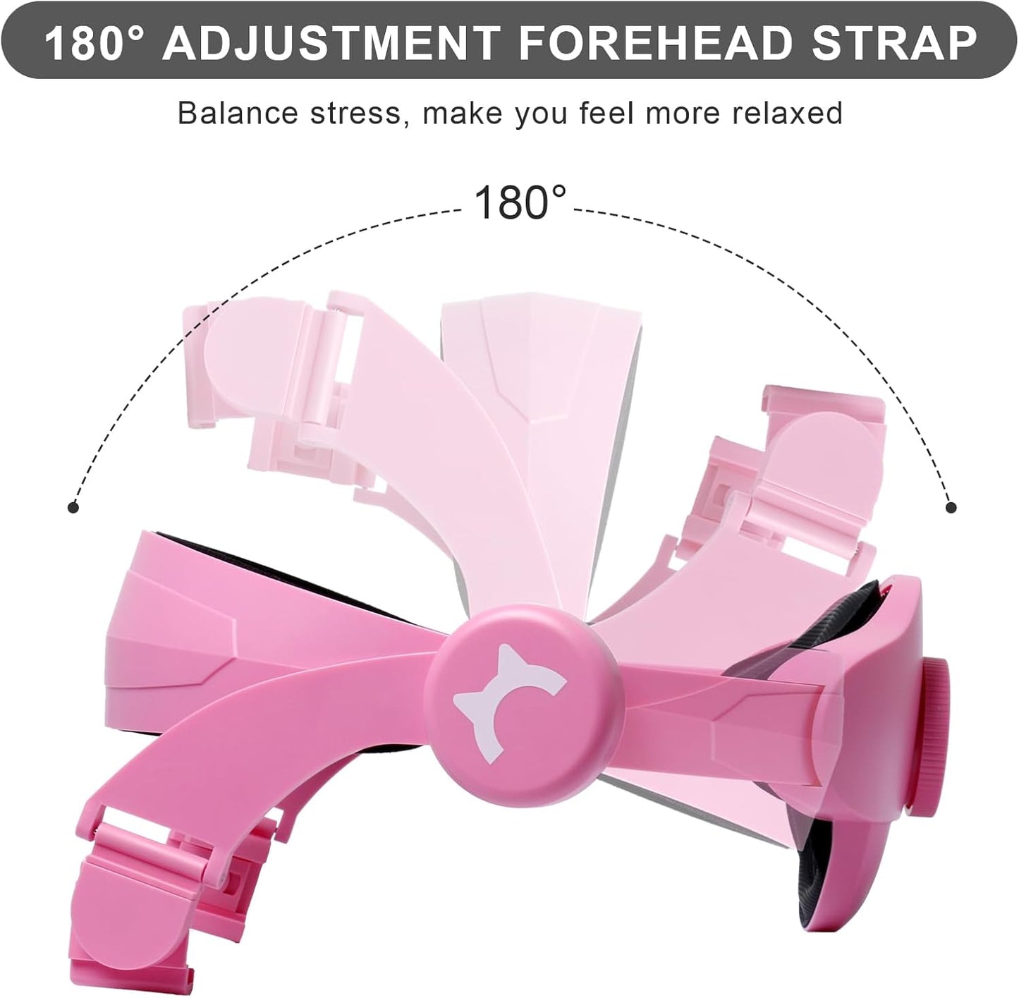 Barbie Pink 6 in 1 Set Head Strap for Oculus Quest 2 Accessories,Adjustable Forehead Strap with Silicone Touch Controller Grip Cover, VR Face Cover and VR Shell Protector Cover Replacement